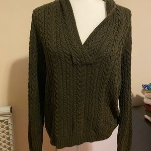 Green Cable Knit Sweater
